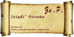 Zsigó Piroska névjegykártya